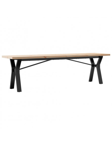 Tavolino Salotto Telaio a Y 160x40x45,5cm Massello Pino e Ghisa