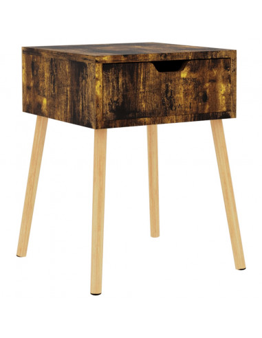 Comodino Rovere Fumo 40x40x56 cm in Legno Multistrato