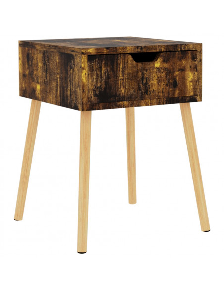 Comodino Rovere Fumo 40x40x56 cm in Legno Multistrato