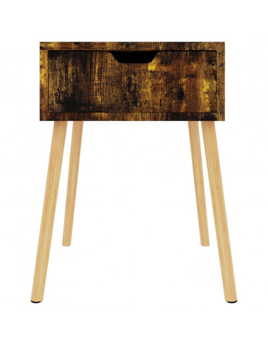 Comodino Rovere Fumo 40x40x56 cm in Legno Multistrato