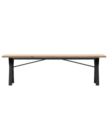 Tavolino Salotto Telaio a Y 160x40x45,5cm Massello Pino e Ghisa