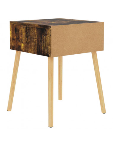Comodino Rovere Fumo 40x40x56 cm in Legno Multistrato
