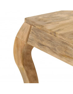 Tavolino da Salotto in Legno Massello di Mango 80x80x40cm 2