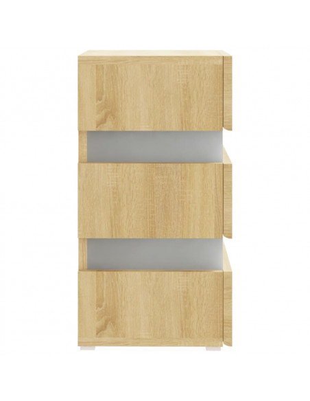 Comodino con Luci LED Sonoma 45x35x67 cm in Legno Multistrato