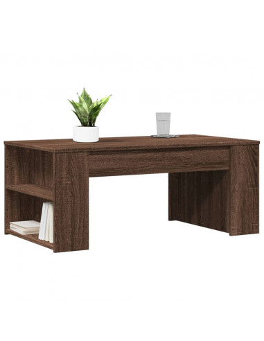 Tavolino Salotto Rovere Marrone 102x55x42 cm Legno Multistrato