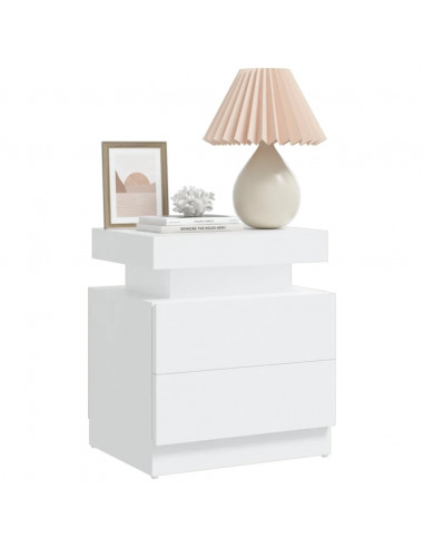 Comodino Bianco 45x35x52 cm in Legno Multistrato