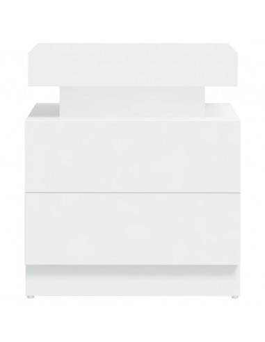 Comodino Bianco 45x35x52 cm in Legno Multistrato