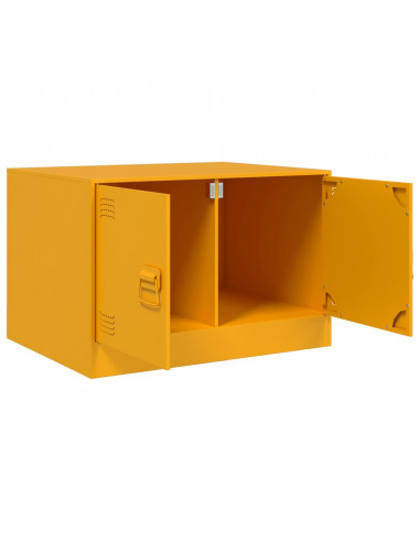 Tavolino da Salotto Giallo Senape 67x50x44 cm in Acciaio