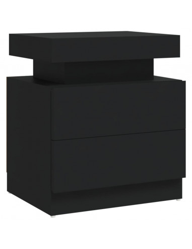 Comodino Nero 45x35x52 cm in Legno Multistrato