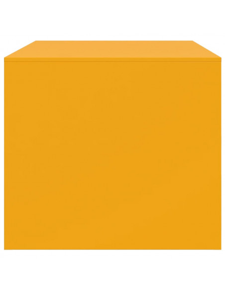 Tavolino da Salotto Giallo Senape 67x50x44 cm in Acciaio