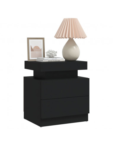 Comodino Nero 45x35x52 cm in Legno Multistrato