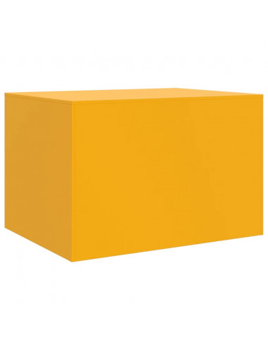 Tavolino da Salotto Giallo Senape 67x50x44 cm in Acciaio