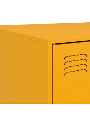 Tavolino da Salotto Giallo Senape 67x50x44 cm in Acciaio