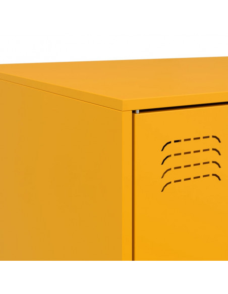 Tavolino da Salotto Giallo Senape 67x50x44 cm in Acciaio