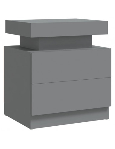 Comodino Grigio 45x35x52 cm in Legno Multistrato