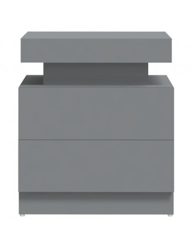 Comodino Grigio 45x35x52 cm in Legno Multistrato