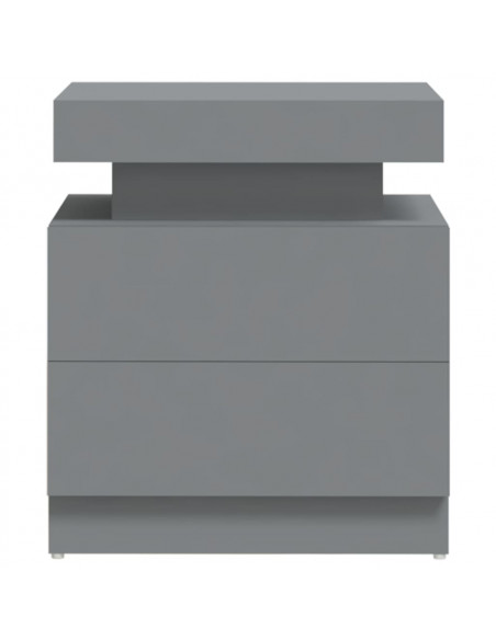 Comodino Grigio 45x35x52 cm in Legno Multistrato