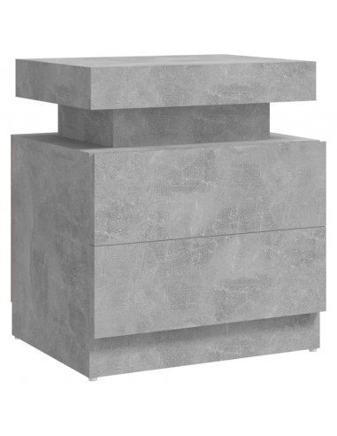 Comodino Grigio Cemento 45x35x52 cm in Legno Multistrato