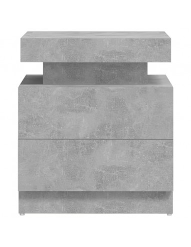 Comodino Grigio Cemento 45x35x52 cm in Legno Multistrato