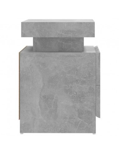 Comodino Grigio Cemento 45x35x52 cm in Legno Multistrato