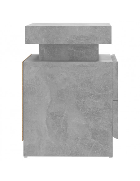 Comodino Grigio Cemento 45x35x52 cm in Legno Multistrato