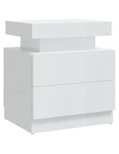 Comodino Bianco Lucido 45x35x52 cm in Legno Multistrato