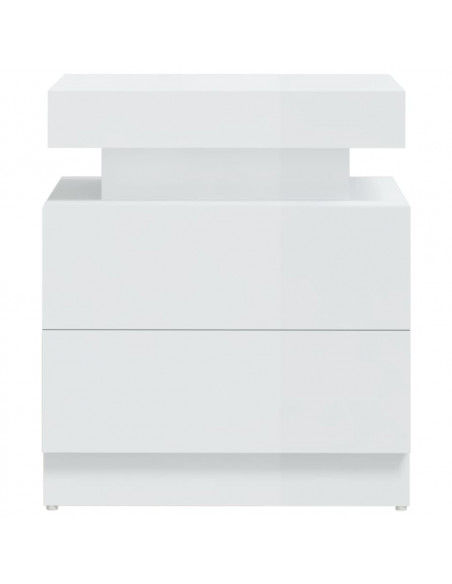 Comodino Bianco Lucido 45x35x52 cm in Legno Multistrato