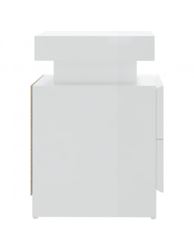 Comodino Bianco Lucido 45x35x52 cm in Legno Multistrato