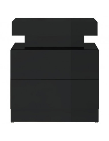 Comodino Nero Lucido 45x35x52 cm in Legno Multistrato