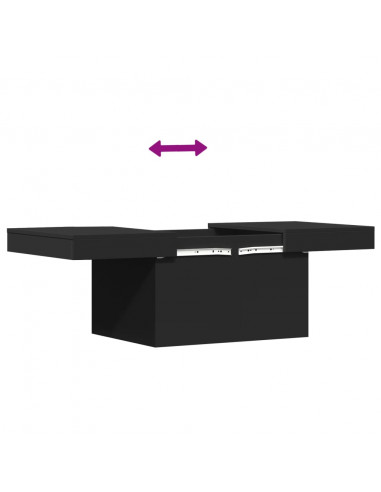 Tavolino da Salotto Nero 80x55x40 cm in Legno Multistrato