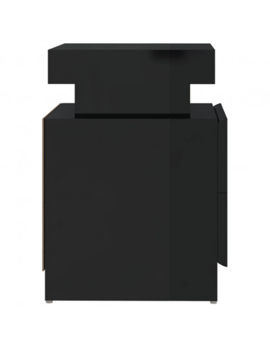 Comodino Nero Lucido 45x35x52 cm in Legno Multistrato