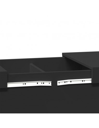 Tavolino da Salotto Nero 80x55x40 cm in Legno Multistrato