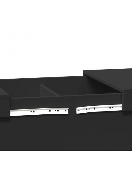 Tavolino da Salotto Nero 80x55x40 cm in Legno Multistrato
