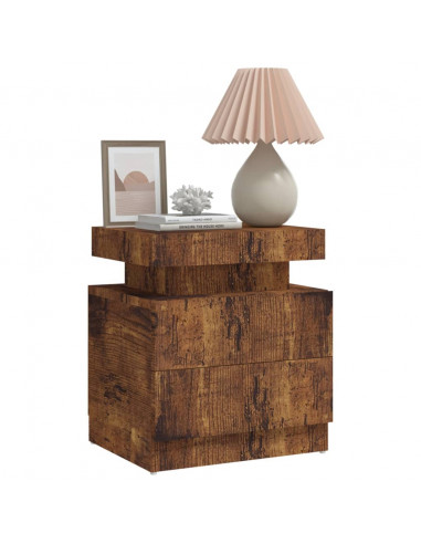 Comodino Rovere Fumo 45x35x52 cm in Legno Multistrato