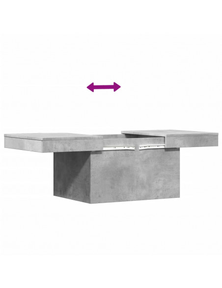 Tavolino Salotto Grigio Cemento 80x55x40 cm Legno Multistrato