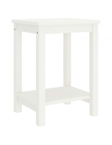 Comodino Bianco 35x30x47 cm in Legno Massello di Pino
