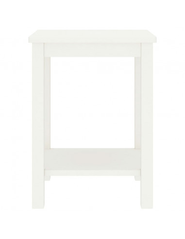 Comodino Bianco 35x30x47 cm in Legno Massello di Pino