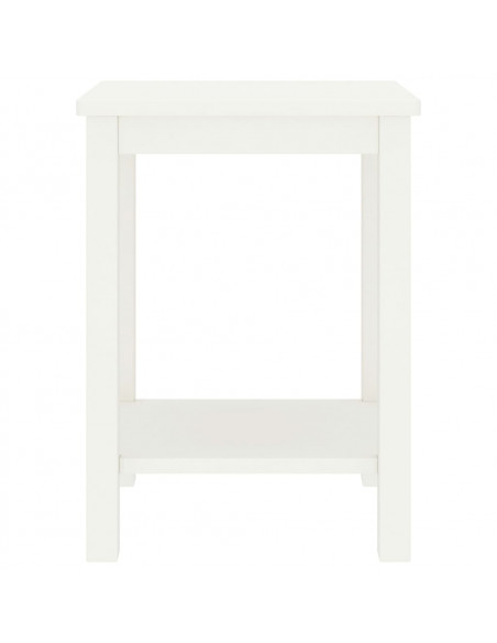 Comodino Bianco 35x30x47 cm in Legno Massello di Pino