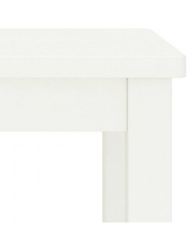 Comodino Bianco 35x30x47 cm in Legno Massello di Pino