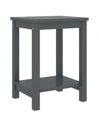Comodino Grigio Scuro 35x30x47 cm in Legno Massello di Pino