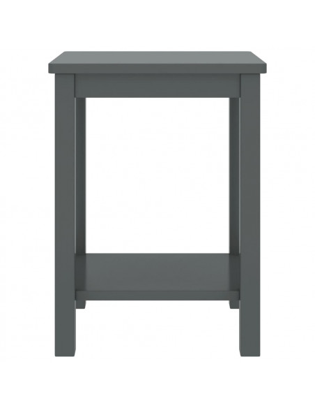 Comodino Grigio Scuro 35x30x47 cm in Legno Massello di Pino
