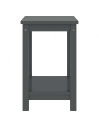 Comodino Grigio Scuro 35x30x47 cm in Legno Massello di Pino