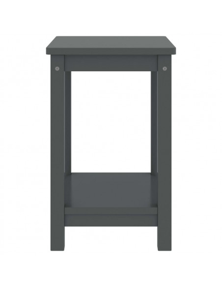 Comodino Grigio Scuro 35x30x47 cm in Legno Massello di Pino
