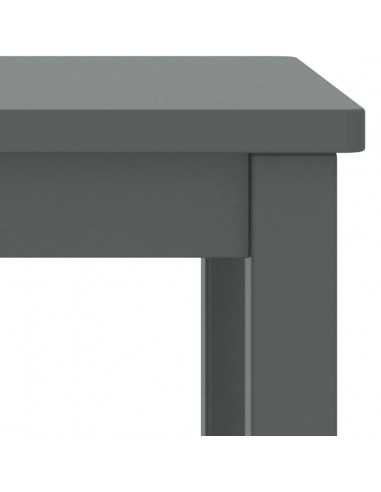 Comodino Grigio Scuro 35x30x47 cm in Legno Massello di Pino