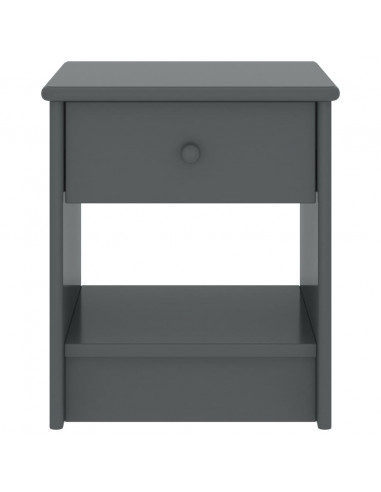 Comodino Grigio Scuro 35x30x40 cm in Legno Massello di Pino