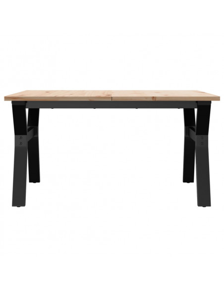 Tavolino da Salotto Telaio a Y 90x90x45cm Massello Pino e Ghisa