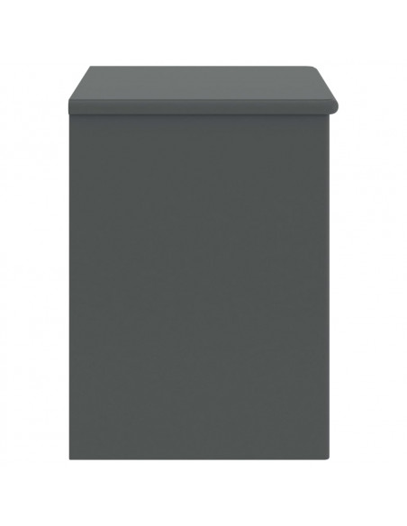 Comodino Grigio Scuro 35x30x40 cm in Legno Massello di Pino