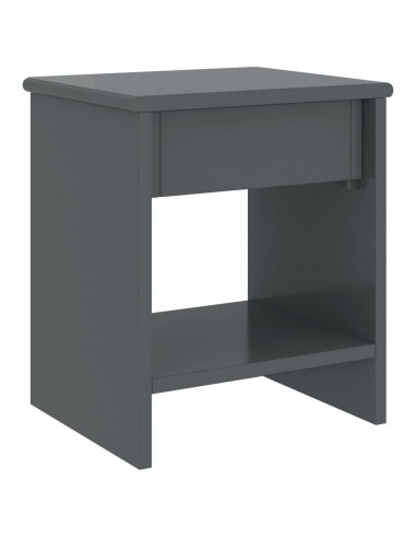 Comodino Grigio Scuro 35x30x40 cm in Legno Massello di Pino