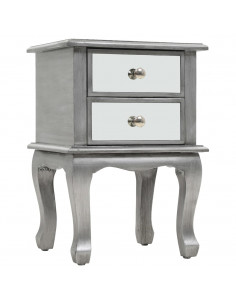 Comodino Specchiato in MDF e Vetro 34,5x30x50 cm 2