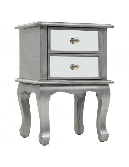 Comodino Specchiato in MDF e Vetro 34,5x30x50 cm